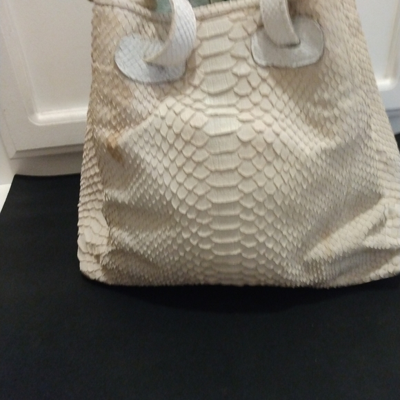 Vero Pitone Albino Python Snake Skin Handbag - Picture 10 of 10